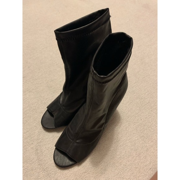 Steve Madden Urbanite Open Toe 4 in. Round Heel Ankle Bootie Black Chic Size 8.5 - Picture 8 of 9